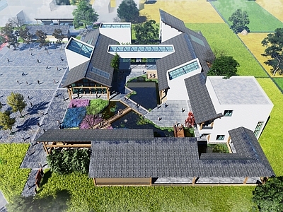 新中式乡村游客中心 会客厅