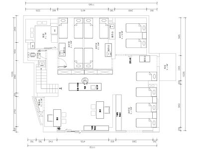 160平中医馆平面布置图 施工图 工装平面图