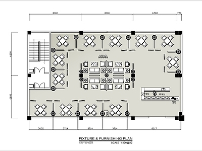 280㎡茶馆棋牌室平面布置图 施工图