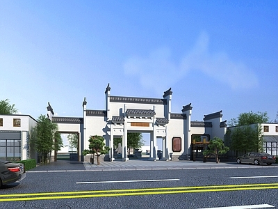 中式小区入口大门
