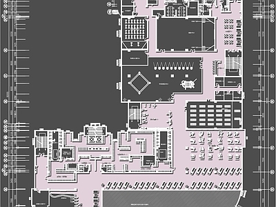 3000㎡健身会所平面布置图 施工图