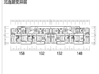 大面宽南北通二类高层建筑平面 施工图 平层