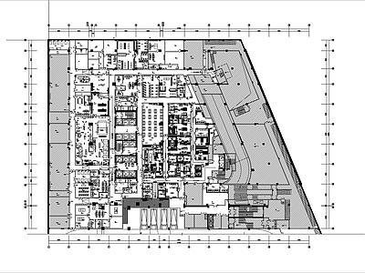 6000㎡酒店地下层平面布置图 施工图