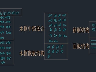 隼牟结构图例 中式家具 中式建筑结构 家具节点 施工图
