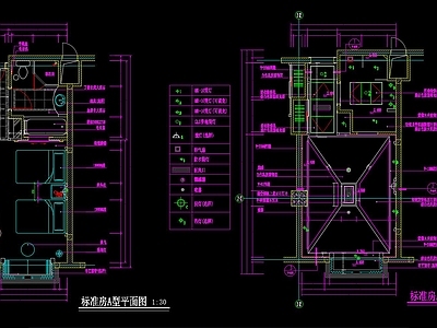 酒店客房 标间 客房布局图 施工图