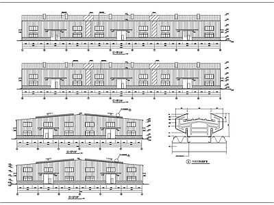 成品库钢构建 施工图 工业建筑