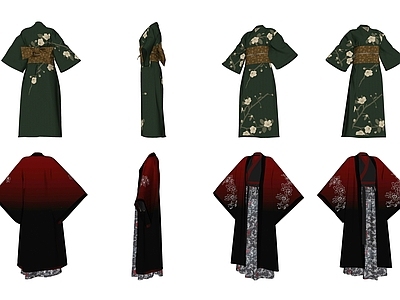 和服服装组合 日本民族服装服饰 和服组合 汉服传统民族服饰组合