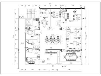 现代简约风 办公室 平面图 施工图