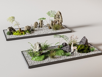 现代庭院小品 室内景观造景 植物组合 植物堆 微景观