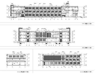 三层学校办公楼建筑方案图 施工图