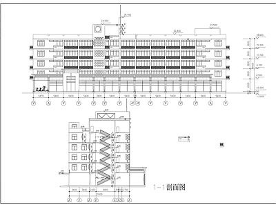 四层中学综合教学楼建筑方案图 施工图