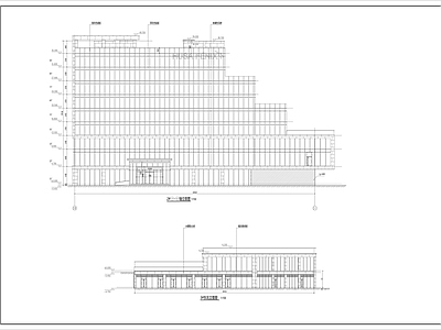 现代风格退台式办公楼 施工图