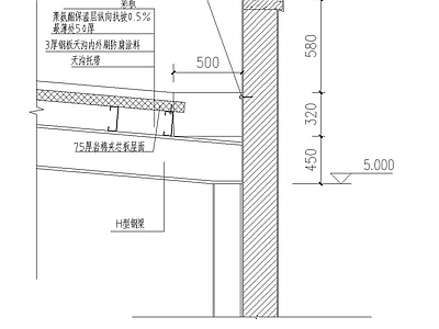 钢构女儿墙内檐沟大样 施工图 建筑工程节点