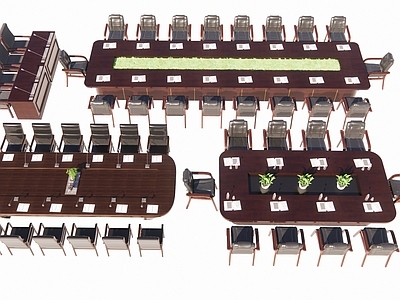 新中式会议桌椅组合
