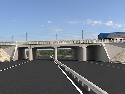 现代公路 涵洞 铁路 路面