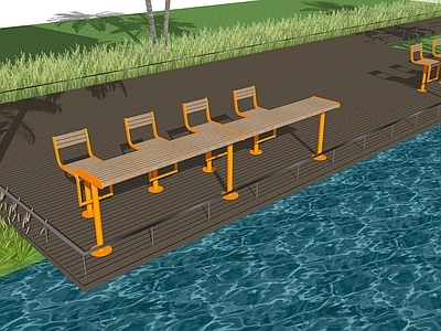 现代户外吧台吧椅 水岸 固定