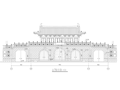 仿古山门建 施工图 古建