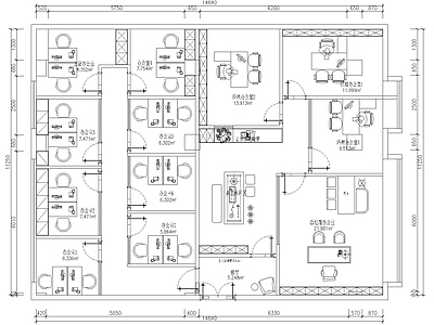 办公室办公平面方案 施工图