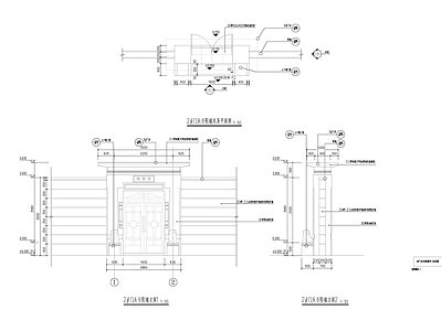 中式院门详图 施工图 居住区景观