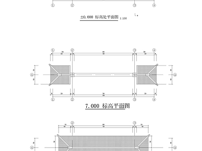 村镇入口牌坊建筑 施工图