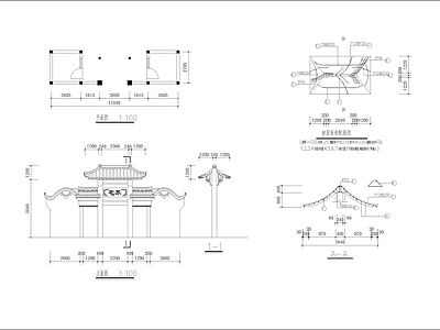 宅门牌楼建筑 施工图