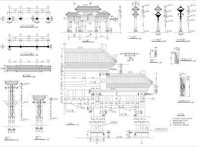 牌楼建筑 施工图