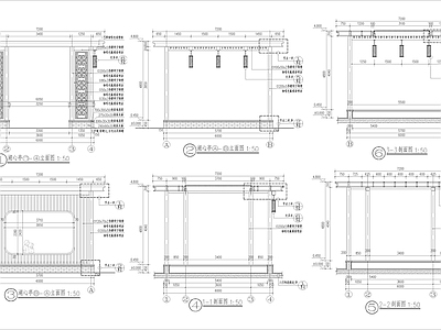 新中式湖心亭景观 施工图
