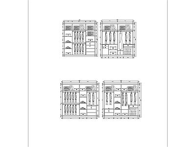 现代10款衣柜详图 立面 裤架 格子架 收纳 施工图