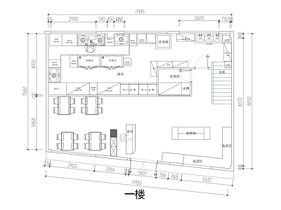 340方餐饮平面方案 施工图