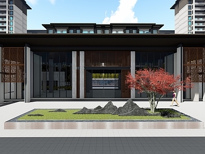 入口会客厅 地产 居住区 小区 施工图