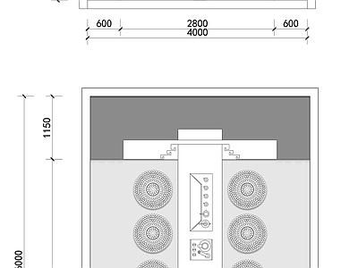 佛文化茶空间茶室平面图 施工图