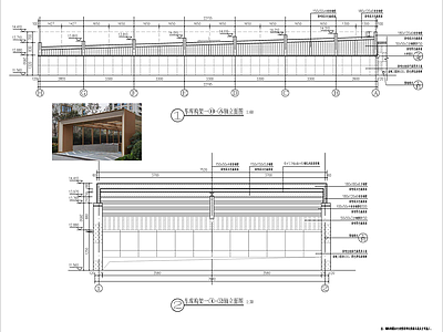 景观车库入口廊架 构架详图 施工图