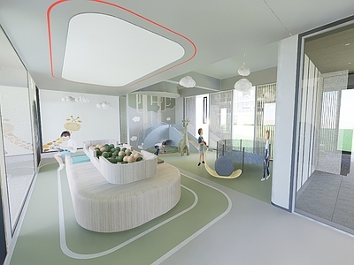 现代儿童室内游乐活动空间 架空层