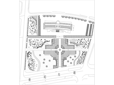 政府大楼广场绿化景观方案 施工图