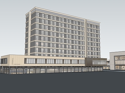 现代领地商场建筑 多层办公公寓商业综合体