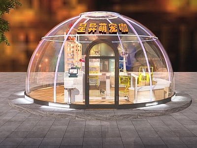 现代球形星空萌宠店