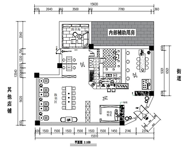 咖啡厅平面图设计 施工图