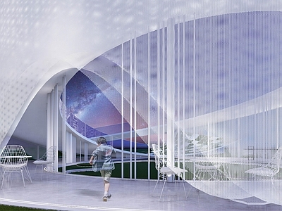 现代展览馆建筑 社区活动中心