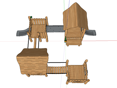 儿童滑梯 原木儿童游乐设施组合