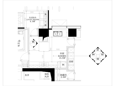 家居厨房 施工图