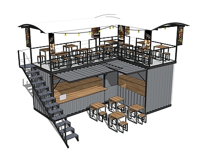 现代集装箱餐饮店