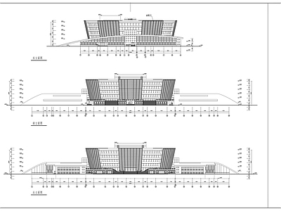 五层会展中心建筑方案图 施工图 公共建筑