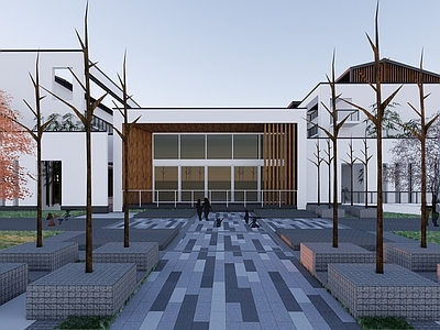 新中式简约书院 艺术展示中心