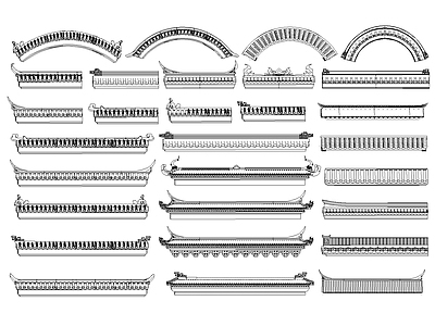 中式檐线图库图纸 施工图 各式线条