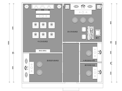 佛堂礼佛室室内平面图