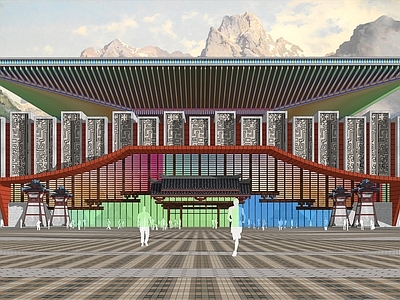 中式饕餮纹样青铜器博物馆建筑