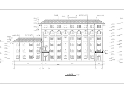 6层学校宿舍餐厅综合楼建筑 施工图