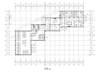 单层餐厅娱乐宿舍综合建筑方案图 餐厅 娱乐室 平立剖 施工图