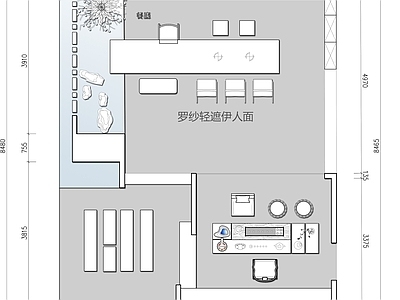 别墅休闲会所茶室露台茶馆平面 施工图