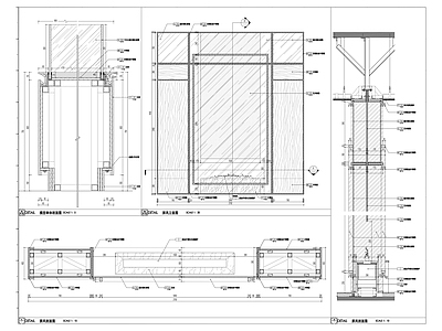 屏风书架节点大样图 施工图 家具节点 家具节点详图